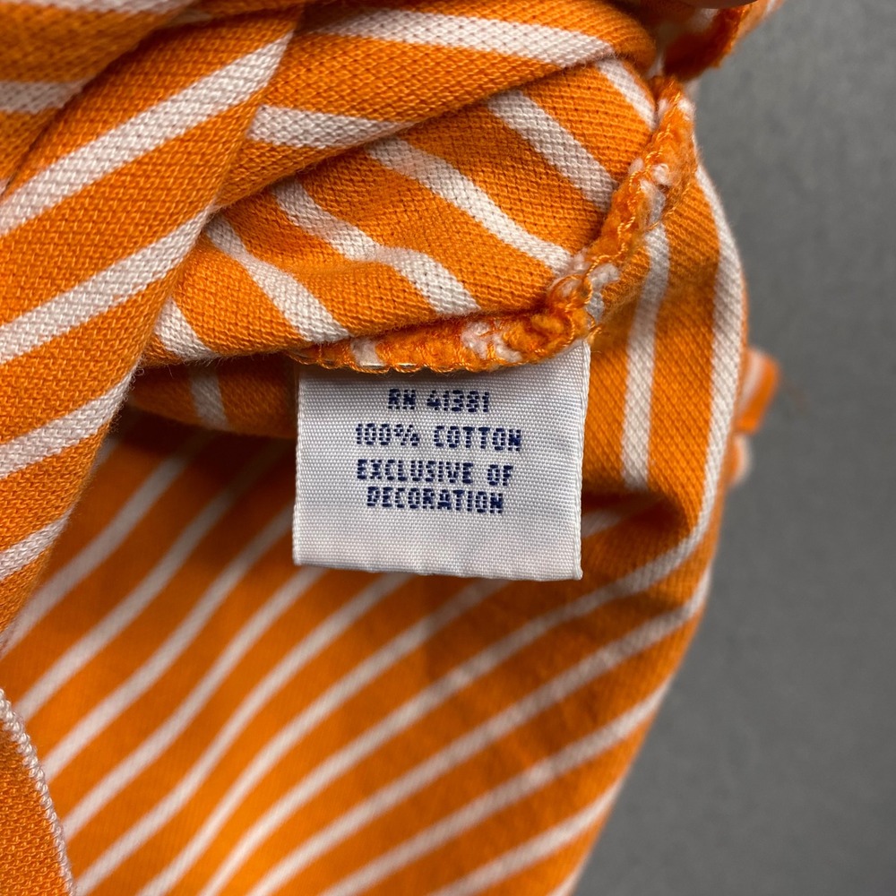 Polo Ralph Lauren Mens Orange White Striped Featherweight Mesh Polo Shirt Size L - Picture 6 of 10
